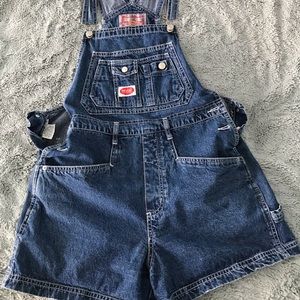 Adorable vintage denim short overalls!